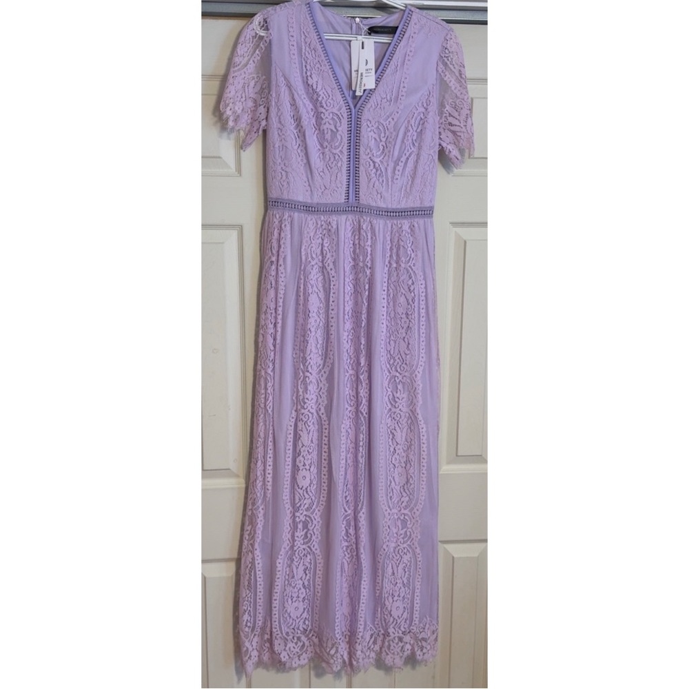 NWT Chic Lavender Lace Crochet Midi Dress